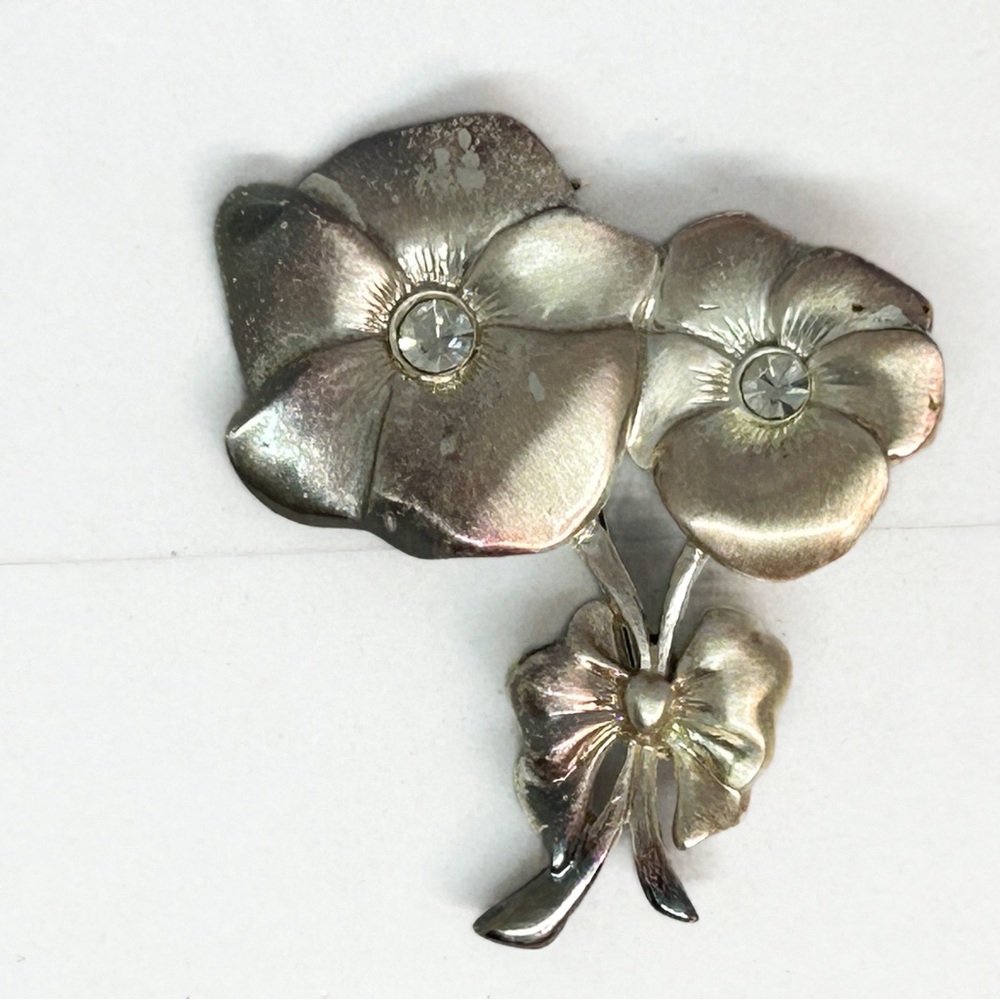 Pink Metallic Flower‎ Pin Brooch